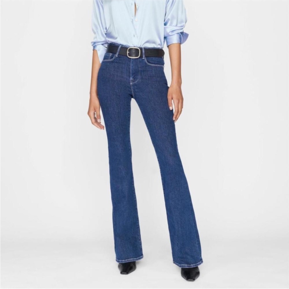NEW FRAME le one flare denim jeans stretch  in ackerman